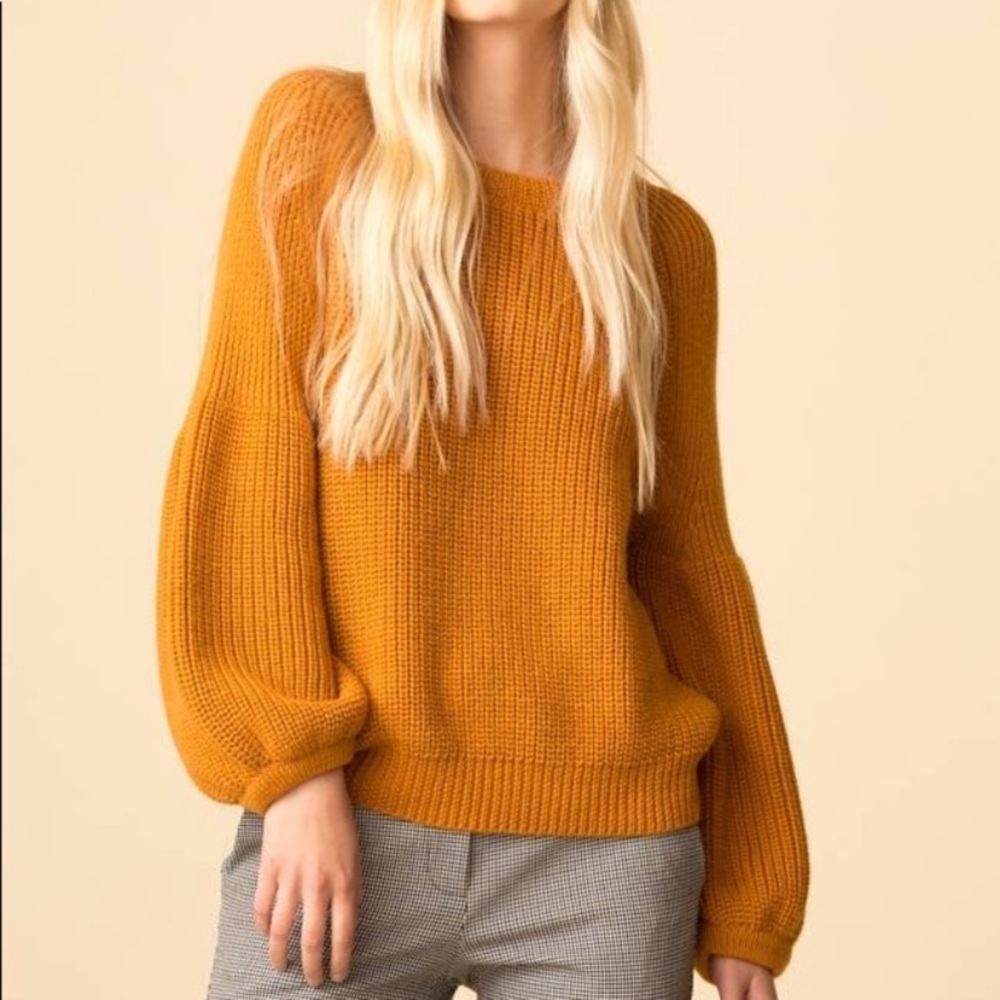 Mara Hoffman Anthropologie 100% Alpaca Balloon Sleeve Knit Pullover Sweater NWT - Picture 2 of 10